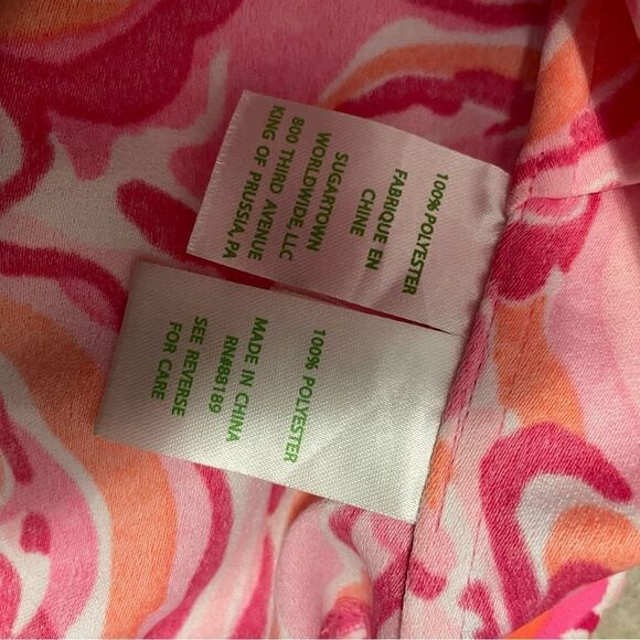 Lilly Pulitzer Ivy Crop Top & Short Set Mango Salsa Pink Orange Rare Size 0 - Picture 7 of 7